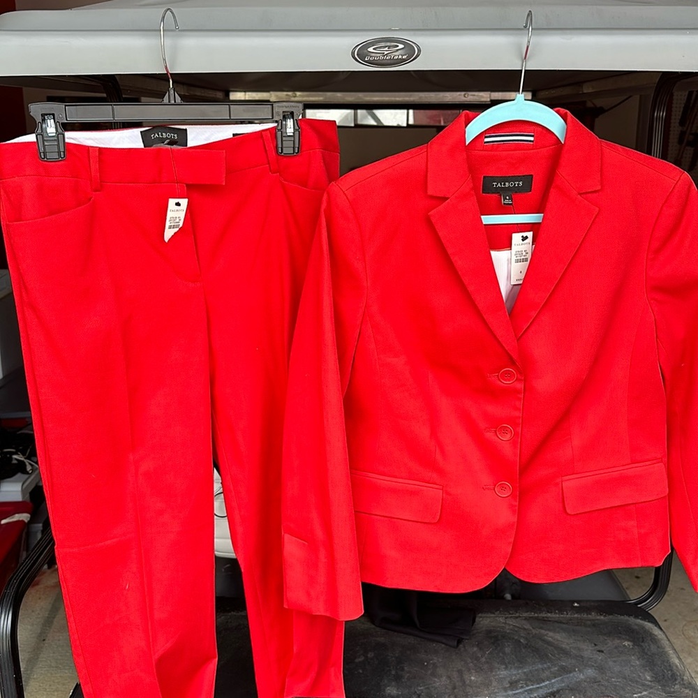 TALBOTS.  2-piece suit. NWT. Orange/tangerine color.